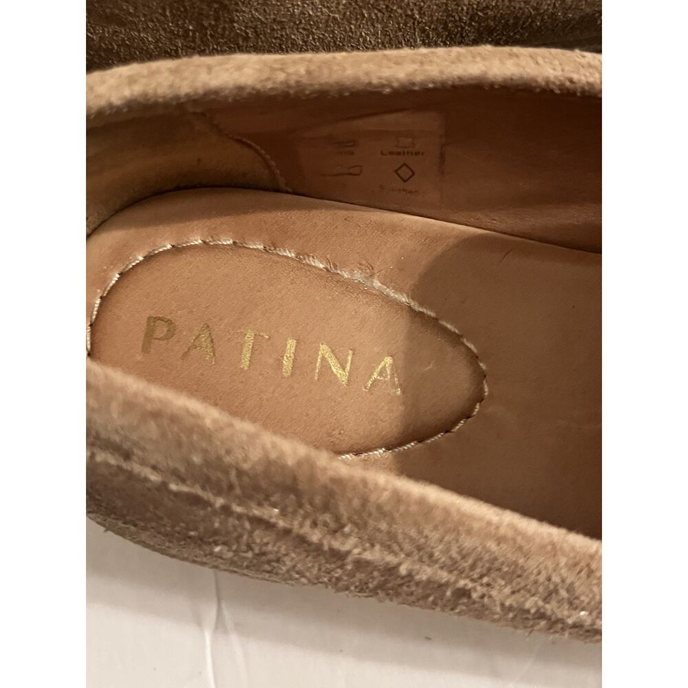 Patina Zoe Chunky Lug Loafers Platform •38.5/8.5• Taupe Beige Suede Portland - Picture 9 of 11